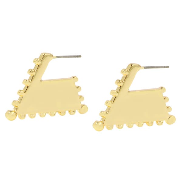 Steve Madden Gold Trapeze Beaded Hoop Earrings