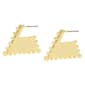 Steve Madden Gold Trapeze Beaded Hoop Earrings - image 2