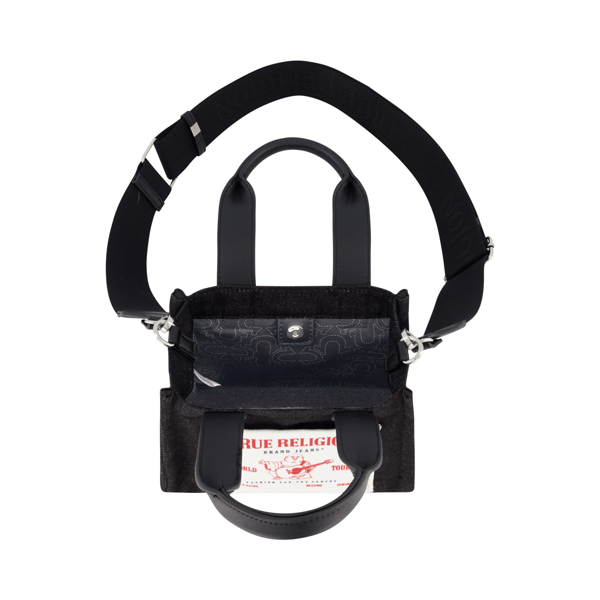 True Religion Mini Black Denim Tote