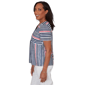 Petite Alfred Dunner Port Side V Neck Splice Stripe Blouse - image 4