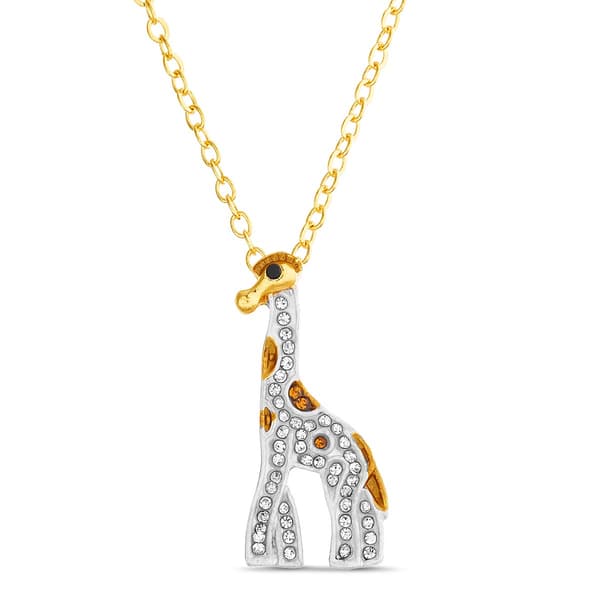 Crystal Kingdom Multi-Color Crystal Giraffe Pendant Necklace - image 