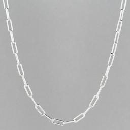 Design Collection Silver Plated Paper Clip Necklace