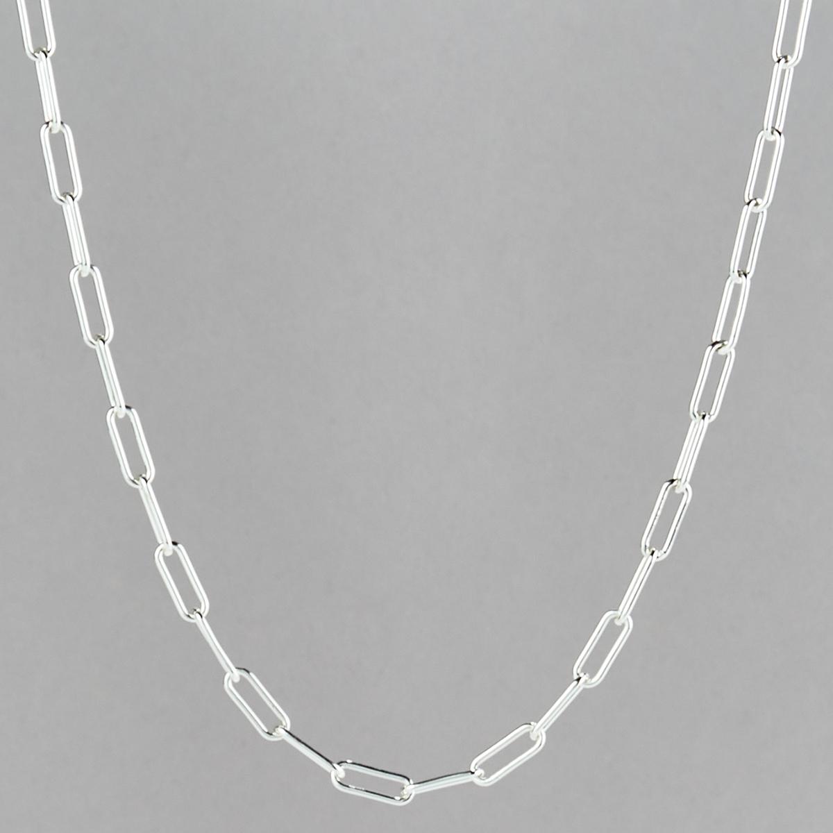 Design Collection Silver Plated Paper Clip Necklace
