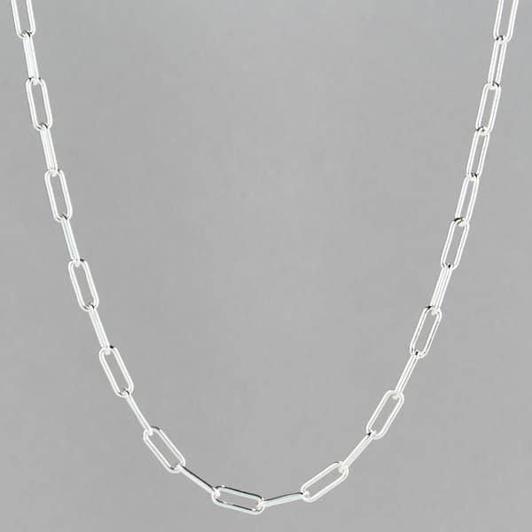 Design Collection Silver Plated Paper Clip Necklace - image 