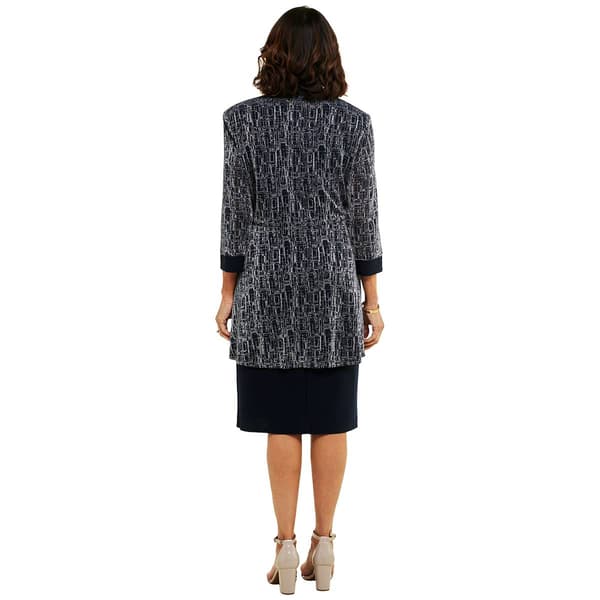 Womens R&M Richards Metallic Knit Jacket Dress