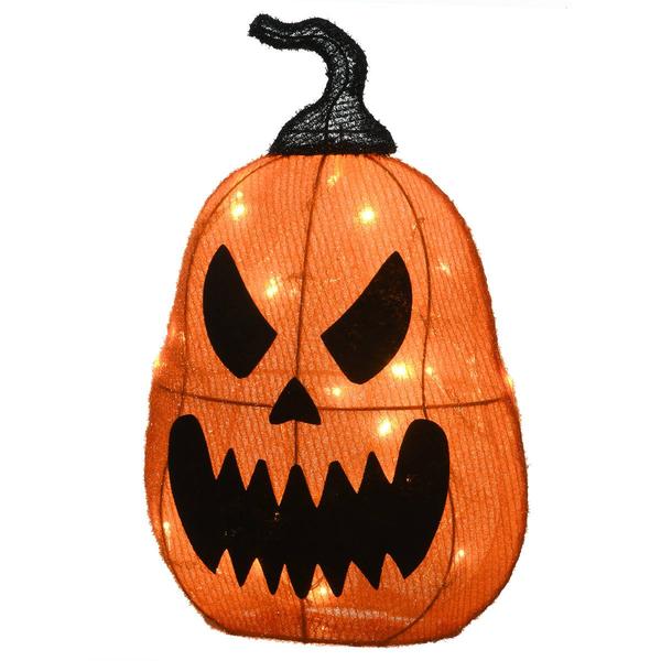 National Tree 16in. Pre-Lit Scary Jack-O-Lantern Decor
