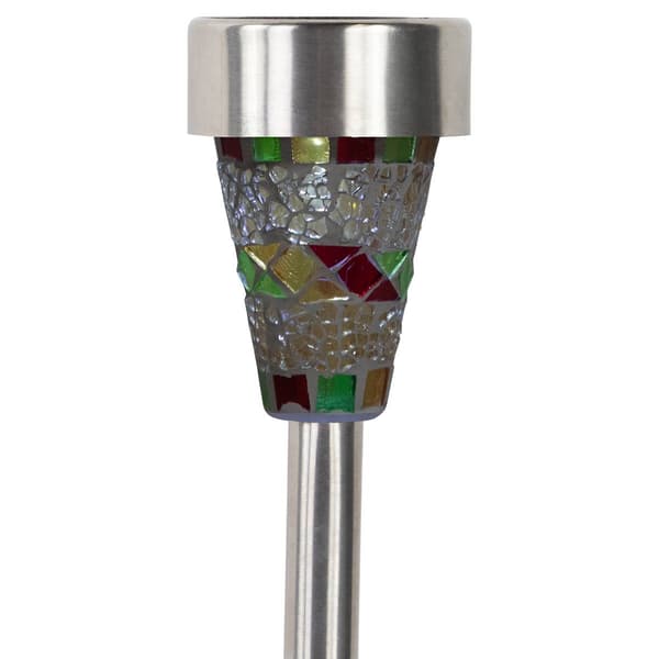 Northlight Seasonal Mosaic Stained LED Pathway Markers - Set of 3