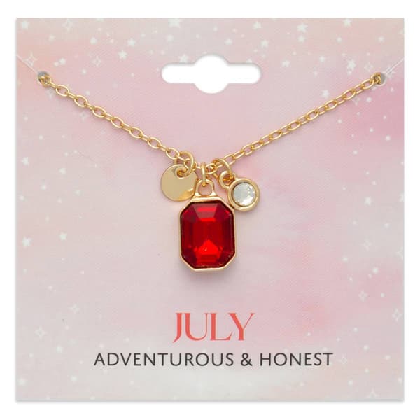 July Birthstone Crystal Charm Necklace - image 