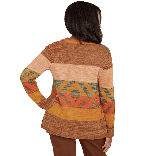 Womens Alfred Dunner Mount Laurel Diamond Patchwork Cardigan