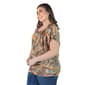 Plus Size 24/7 Comfort Apparel Split Shoulder Printed Top - image 3