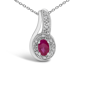 Haus of Brilliance Ruby &Diamond Accent Milgrain Pendant Necklace - image 2