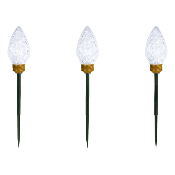Northlight 3ct. LED Faceted Jumbo Christmas Pathway Markers
