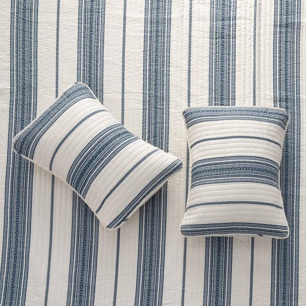 FreshFolds 3pc. Farmhouse Inspired Striped Reversible Quilt Set