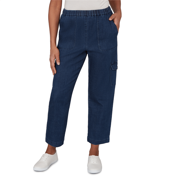 Petite Alfred Dunner Indigo Girls Pull On Cargo Pocket Jeans