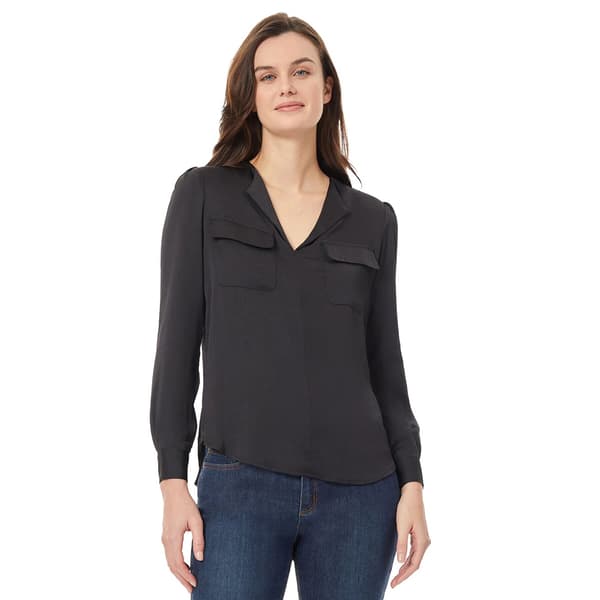 Womens Jones New York Long Sleeve Textured Charm Utility Top - image 