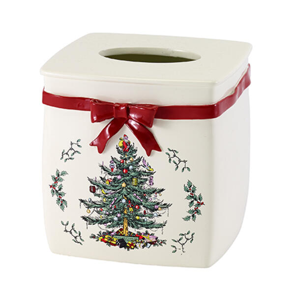 Avanti Spode Christmas Tree Red Bow Tissue Cover - image 