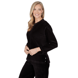 Petite Alfred Dunner Weekend Warrior Velour Chevron Sweatshirt