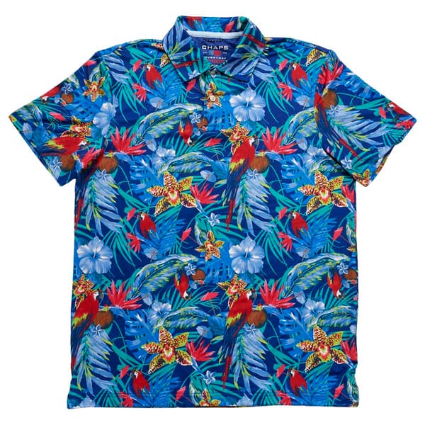Mens Chaps Performance Short Sleeve Polo - Majestic Blue