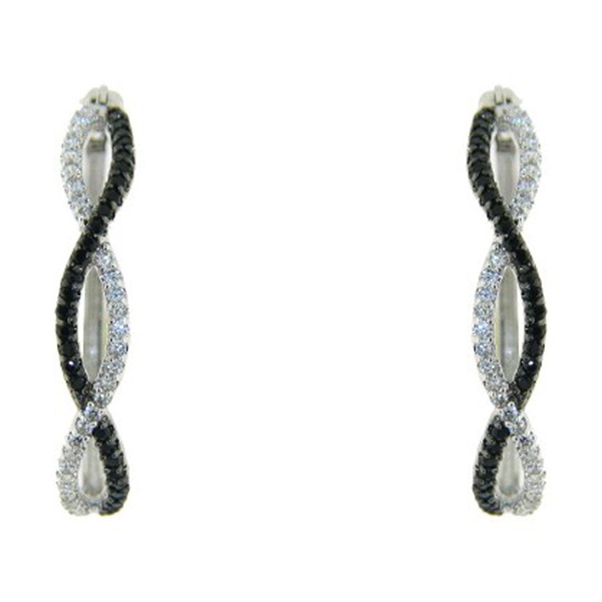 Gianni Argento Diamond Infinity Hoop Earrings