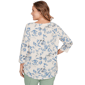 Plus Size Emaline Key Items 3/4 Sleeve Pebble Knit Floral Tee - image 2