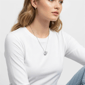 Saffron Sterling Silver Moissanite Diamond Kitty Charm Necklace - image 2