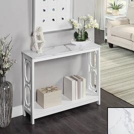 Convenience Concepts Omega Faux Marble Top Console Table