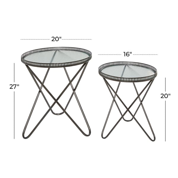 9th & Pike&#174; Round Industrial Metal Accent Table - Set Of 2