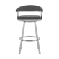 Armen Living Chelsea 25in. Faux Leather Swivel Counter Stool - image 3