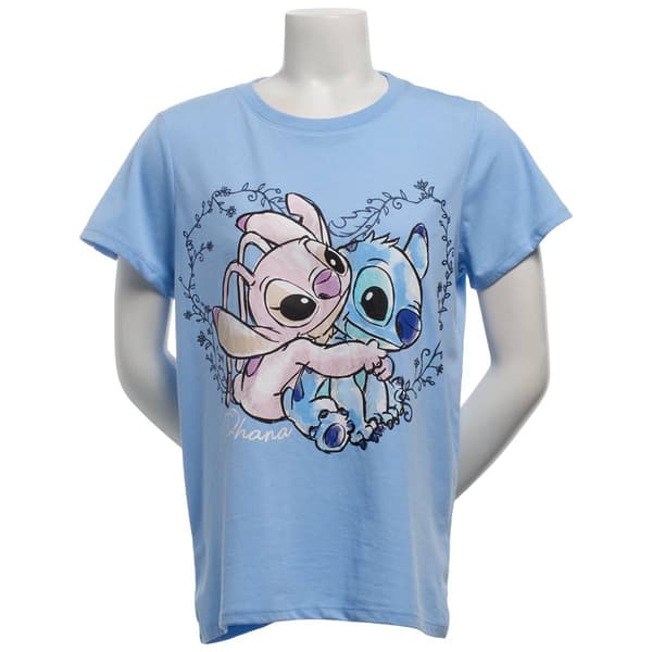 Junior Plus Freeze Stitch & Angel in a Heart Graphic Tee