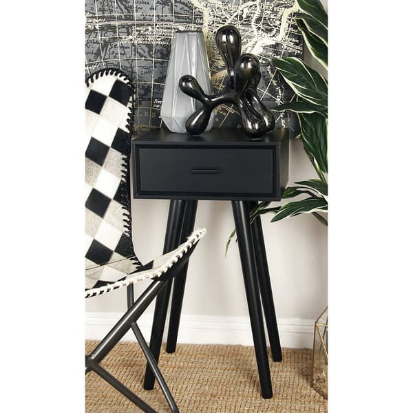 9th & Pike® Black Pine Modern Accent Table
