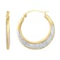 22mm 10kt. Two-Tone Gold Greek Key Pattern Earrings - image 1