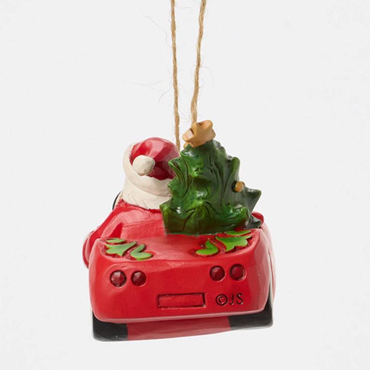 Jim Shore Santa in Sports Car Christmas Ornament