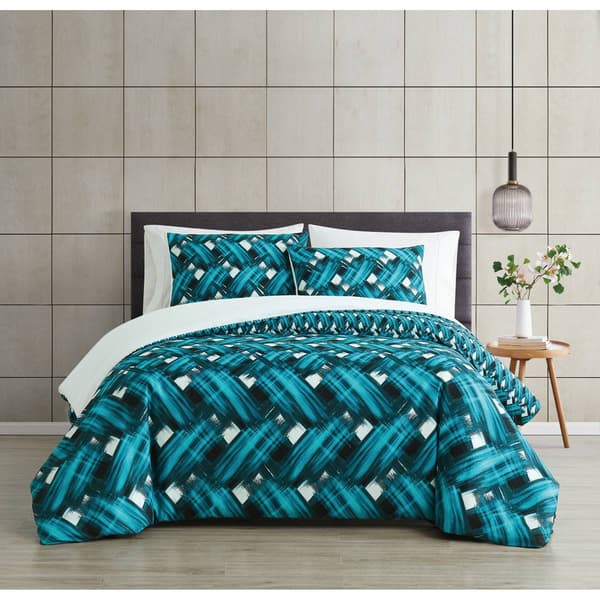 Vince Camuto Ada Basketweave Print Comforter Set