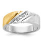 Mens Gentlemens Classics(tm) 14kt. Two Tone Gold Slant Diamond Ring - image 1