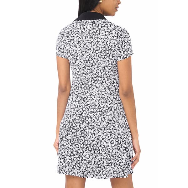 Womens MSK Short Sleeve Collared Floral Shift Dress