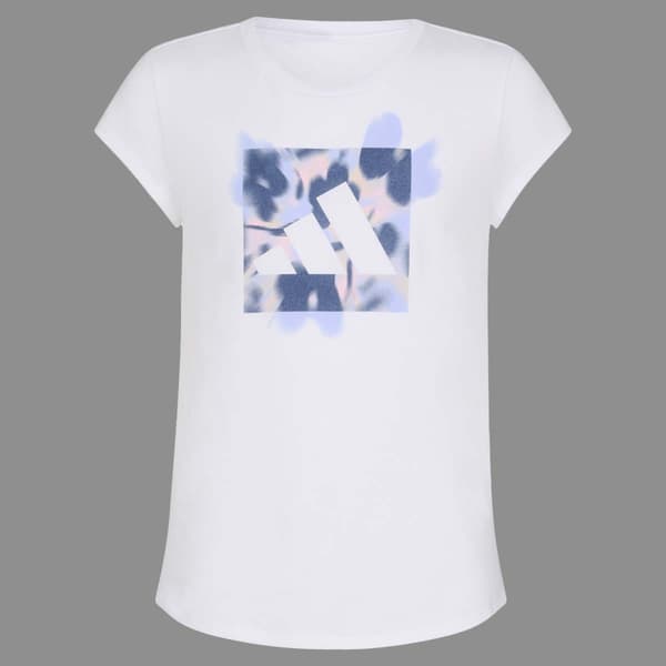 Girls (7-16) adidas(R) Cap Sleeve Abstract Floral Square Logo Tee - image 