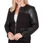 Petite Alfred Dunner Barcelona Ponte Knit Faux Leather Jacket - image 5