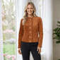 Womens Draper James Corduroy Ruffle Neck Button Front Jacket - image 1