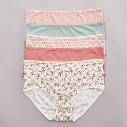 Womens Laura Ashley® Brushed Micro Brief Panties - LS8647-5PKCA