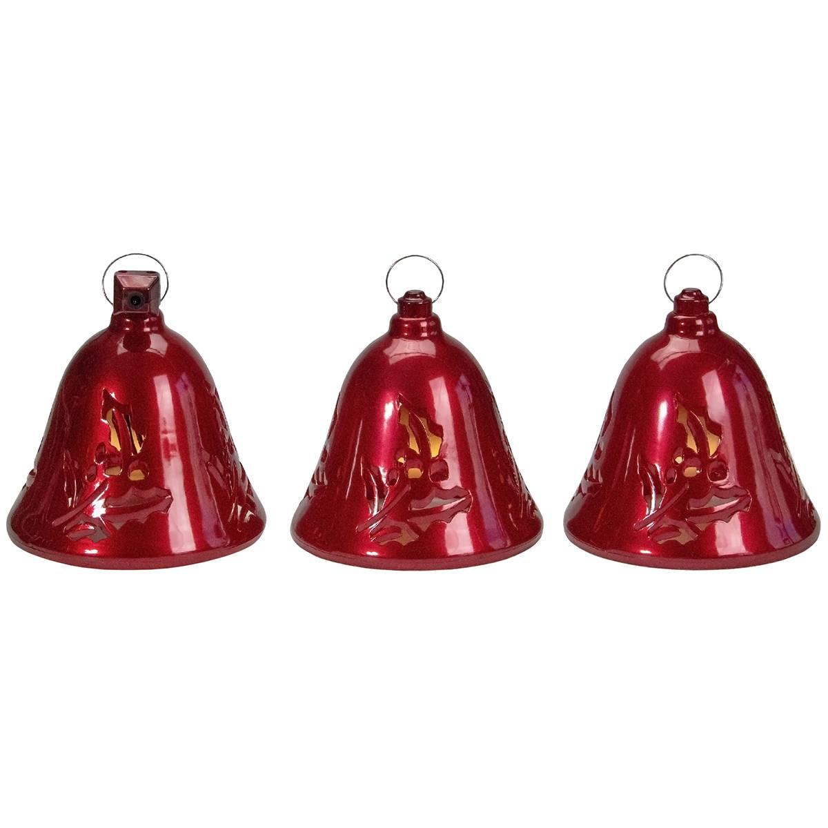 Northlight Musical Lighted Red Bells Christmas Decor