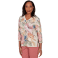 Womens Alfred Dunner Camden Market Bold Rose V Neck Blouse - image 3