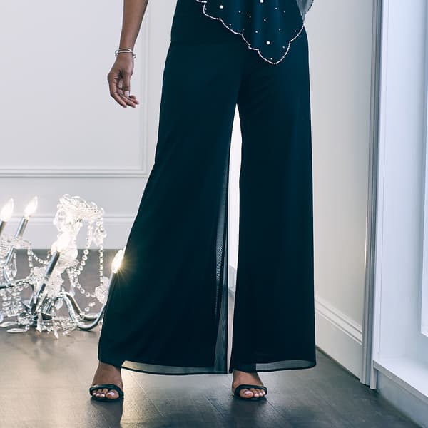 Womens MSK Chiffon Mesh Wide Leg Pants - image 