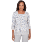 Petites Alfred Dunner Comfort & Joy Square Neck Animal Print Bor - image 1