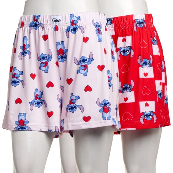 Juniors Centric Brands 2pk. Stitch Love Pajama Boxer Shorts