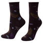 Womens HUE(R) Leaves Crop Jean Crew Socks - image 1