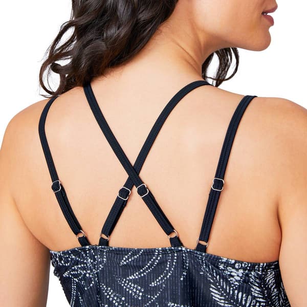 Womens Free Country Bloom Double Strap Bouson Tankini Swim Top
