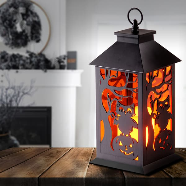 National Tree 12in. Halloween Lantern with Faux Candle