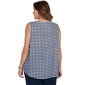 Plus Size Emaline Sapphire Serenade II Sleeveless Gingham Blouse - image 2