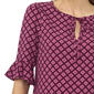 Womens Cece 3/4 Flounce Sleeve Tie Neck Geometric Blouse - image 3