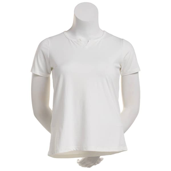 Womens René Rofé® Short Sleeve Split Neck Pajama Tee